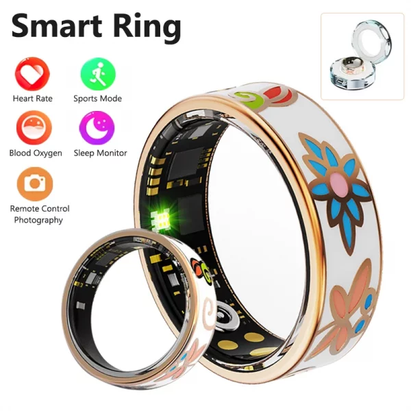 Smart Ring with Charging Case Health Manager