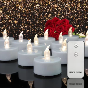 Flickering flameless battery-operated tea lights