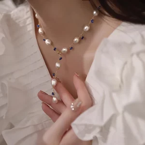 100% natural baroque freshwater pearl blue