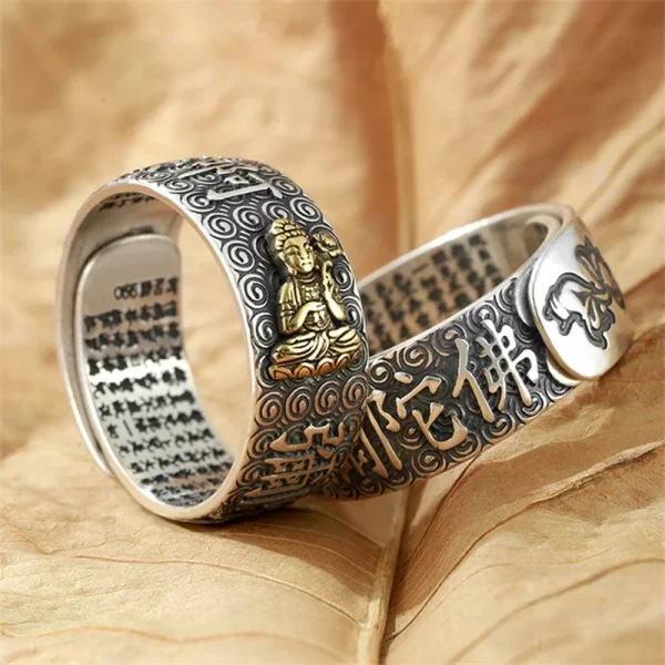 Кільце з лотоса Namo Amitabha для чоловіків - Image 3