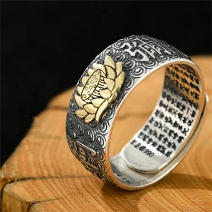 Namo Amitabha Lotus Ring for Men